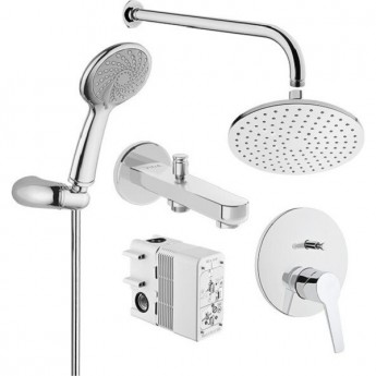 Набор встроенной душевой системы VITRA SOLID S на 3 направления, хром (верхняя лейка, излив, ручной душ, смеситель встроенный внешняя и внутренняя часть)